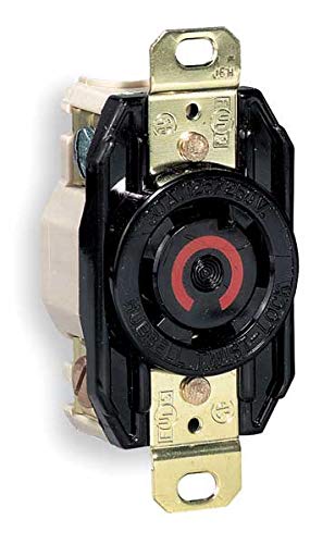 Hubbell Wiring Device-Kellems HBL2710 Receptacle; 30 A; 125/250 VAC; Black; Brass; Bronze; Brass; Bronze; Nylon (Top)