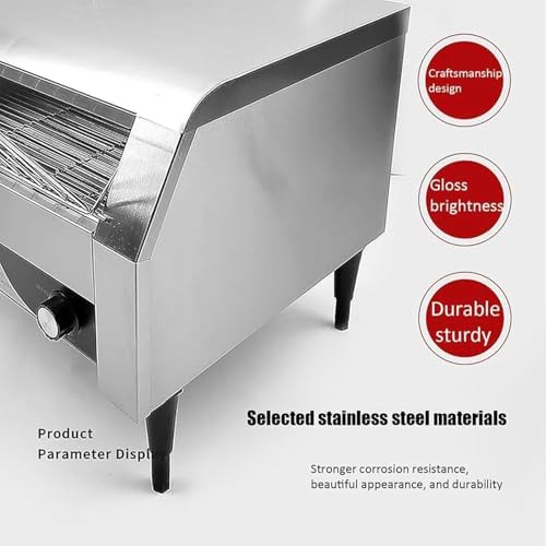 Commercial Toaster Heavy Duty Industrial Conveyor Toaster Stainless Steel Electric Oven with Dual Heating Tube 7-Speed Adjustments for Bagel Croissant Restaurant Bakery Cafe,300pieces/H