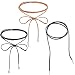 3PCs Vintage Black Long Velvet Tassel Choker Necklace for Girls Adjustable