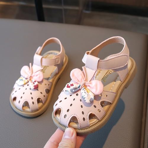 IWIHMIV Girls Sandals Slip On Sandals for Girls Comfortable Soft Sole Flat Summer Closed Toe Beach Walking Shoes3
