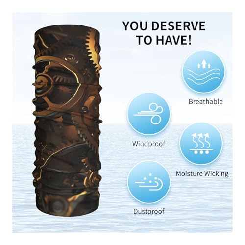 Cool Steampunk Gears Neck Gaiter UV Sun Protection Face Mask Scarf Cooling Breathable Face Cover for Men Women Elastic Balaclavas Versatile Bandana, Sun & Wind-proof for Skiing Hiking4
