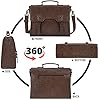 NEWHEY Laptop Bag 15.6 Inch Messenger Bag Mens Briefcase Waterproof Leather Satchel Computer Shoulder Bag Vintage Large Work Bag for Office Business School Coffee #4