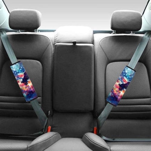 Image of AFPANQZ USA Eagle Flag Car Seat Belt Pads Covers Harness Vehicle for Adults Kids 1 Pair /Set Safety Seatbelt Cushion Pad Cute Shoulder Straps Pads for Bags