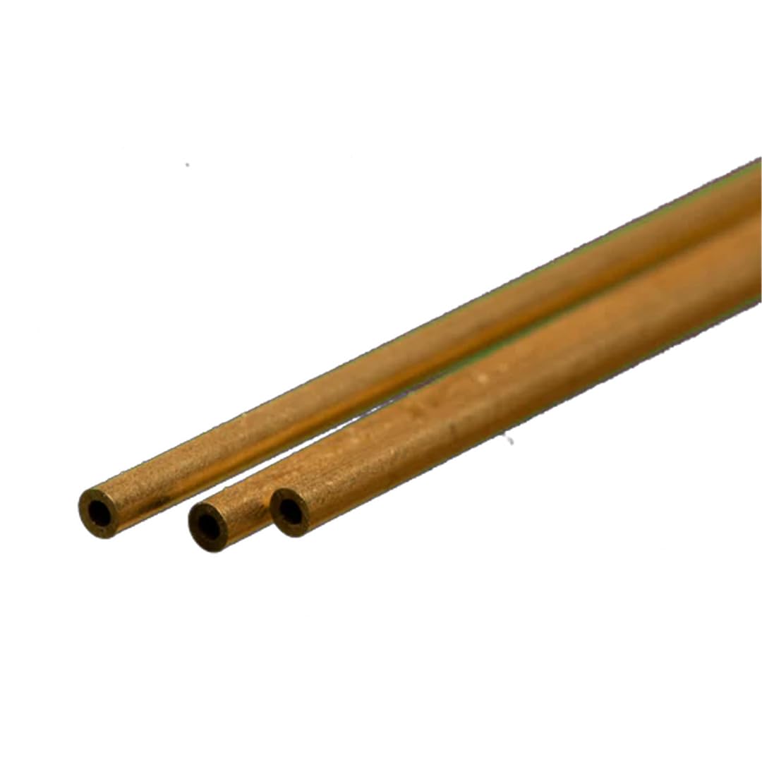 K&S Precision Metals Round Brass Tube 8125 – 1/16" OD x 0.014" Wall x 12" Long – DIY Crafts, Plumbing, HVAC, Modeling, Made in USA, 3 Tubes
