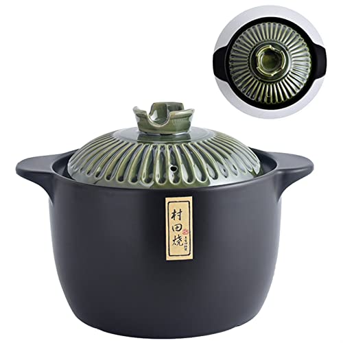 FORVOLWCO Marmite en céramique, marmite en Terre Cuite, marmite en Terre Cuite, Donabe Japonais, Casserole Chinoise en céramique/Casserole/Pot en Terre marmite marmite, ustensiles de Cuisine idéal