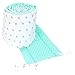 TupTam Protector Acolchado para Cama de Bebé Largo, Estrellas Blanco/Puntos Menta Verde, 360x30 cm (Cuna 120x60 cm)