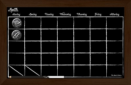 The Board Dudes Chalk Calendar Wood Frame 17x11