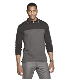 Van Heusen Herren Flex Long Sleeve Jaspe Colorblock Polo Shirt Polohemd, Farbe: Schwarz, Klein