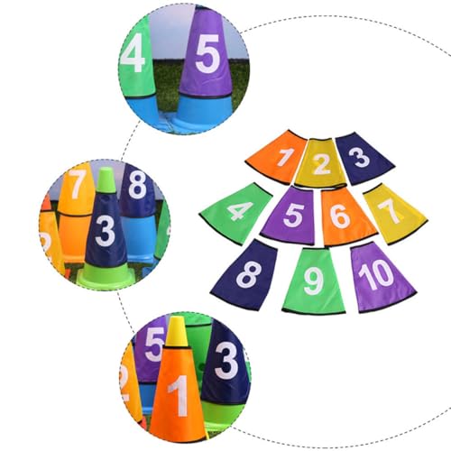 Conos de entrenamiento con fundas de poliéster numeradas y ecológicas de tenis 4