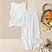 Girls Tank Top Outfits Two Piece Summer Cotton Linen Long Pants Set Teen Kids Trendy Casual Vest (White-B, 7-8 Years)
