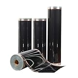 BAXIS Kohlenstoff-Heizfolie Gesundes Fern-Infrarot-Fußbodenheizungsfolie Elektrische Fußbodenwärmematte für Laminat- Oder Holzfußböden Preis für 1qm (Size : Width-80cm)