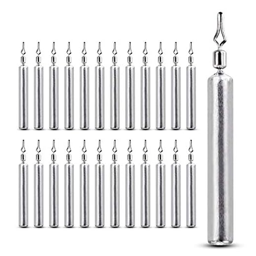 AMYSPORTS Drop Shot Weights Fishing Lead Drop Saltwater Fishing Weight Freshwater Drift Sinker Fishing Weight Bass Rig Cylinder Removable Catfishing 25pcs 1/8oz