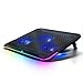 Podkładka chłodząca do notebooka RGB laptop chłodząca podkładka do laptopa 12-17 cali z 3 cichymi wentylatorami i kontrolą dotykową, czysty metalowy panel przenośny chłodziarka laptopa chłodziarka (kolor: Czarny)
