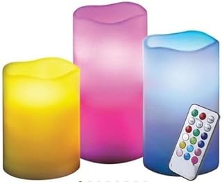 Lavita Ambiance Lighting Light Up Your Home with LED Candles with Easy Choice of Colors via Remote Control - Pack of 3 Candles in Different Sizes and Batteries