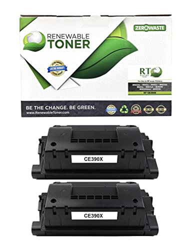 Renewable Toner Compatible Toner Cartridge High Yield Replacement for HP 90X CE390X for Laserjet M602 M603 M4555 (Black, 2-Pack) Renewable Toner Compatible Toner Cartridge High Yield Replacement for HP 90X CE390X for Laserjet M602 M603 M4555 (Black, 2-Pack)