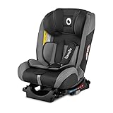 ISOFIX und Top Tether. Das ISOFIX System reduziert bedeutend die Kräfte, die bei plötzlichem Bremsen oder Zusammenstoß. Der zusätzliche Gurt Top Tether, reduziert die Kopfneigung des Kindes nach vorne beim Frontalaufprall.