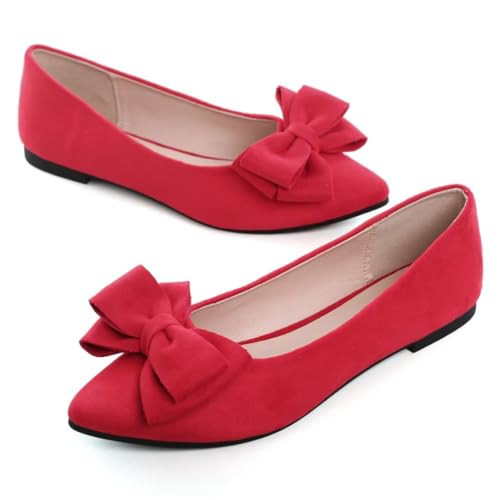 Image of TN TANGNEST Women Fashion Bowknot Flats Comfort Pointed Toe Dress Shoes