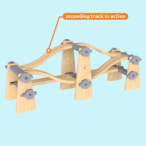 orbrium premium wooden train ascending tracks pack of 8 compatible with all major wooden railways including thomas brio chuggington imaginarium