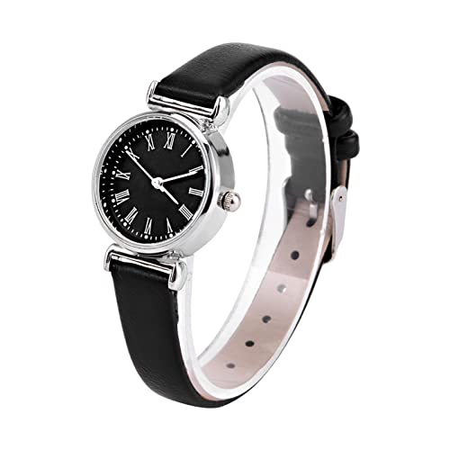 Brrnoo Reloj de Mujer Elegante Reloj de Pulsera Cuero Retro con Diseño Compacto y Minimalista Esfera y Correa Negras Brrnoo Reloj de Mujer Elegante Reloj de Pulsera Cuero Retro con Diseño Compacto y Minimalista Esfera y Correa Negras