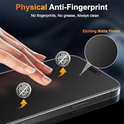 Image of DPJ Matte Anti-Glare Tempered Glass for iPhone 16 Pro Max (6.9 Inch) With Installation Kit | Military-Grade Screen Protector | Edge to Edge Coverage | Black [Matte] [Pack of 1]