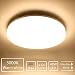 Produktbild LED Deckenleuchte Warmweiß 3000K Ketom IP44 Spritzwasser Geschützt 48W Ersetzt 150W Glühbirne, Rund 4320LM Deckenlampe Ideal für Badezimmer Balkon Flur Küche Wohnzimmer Wasserfest Badlampe Ø300×40mm