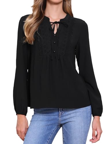 Chemisier col en V en dentelle Allegra K pour femme
