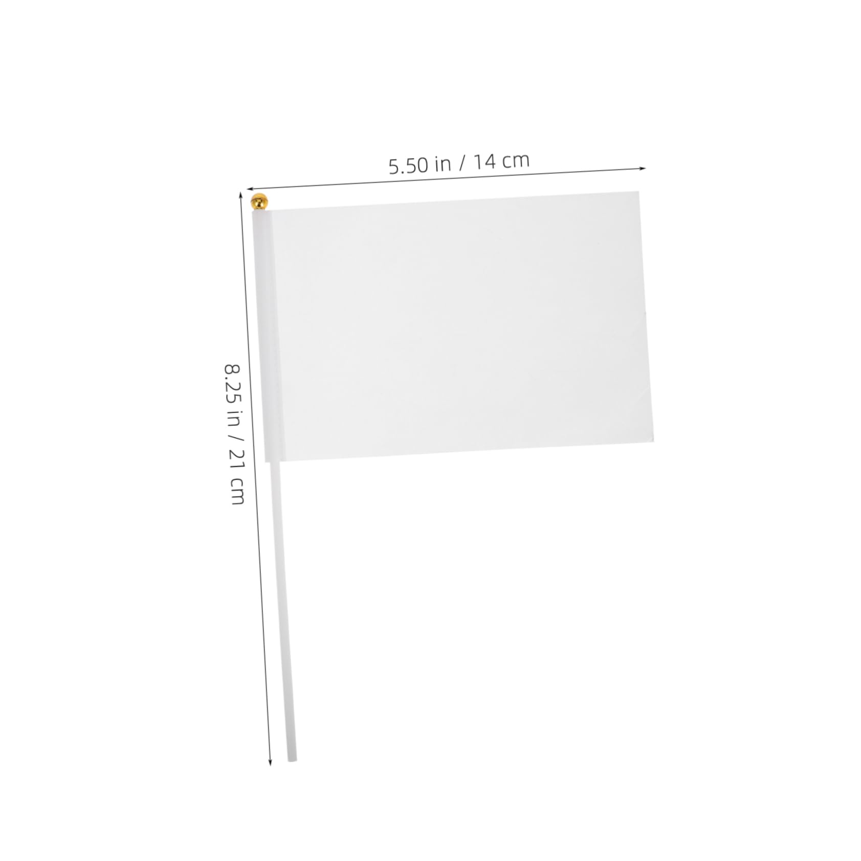 BIUDECO 48pcs Referee Flag Waving Flags White Pennant Flags for Racing Banners Hand-cranked for Decorations