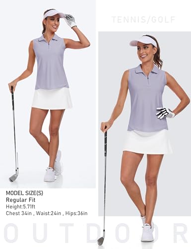 Image of AIRIKE Golf Polo Shirts for Women Sleeveless Summer Sports Athletic Fashionable Workwear-Quick Dry Womens Tank Tops