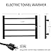 LINKLIFE Heated Towel Warmer Rack for Bathroom, Wall Mounted Towel Rack, IPX4 Waterproof Towel Warming Rack with Timer 1-8 H & Temperature Control 100-140°F, Towel Rack Warmer with 4 Bars, Black