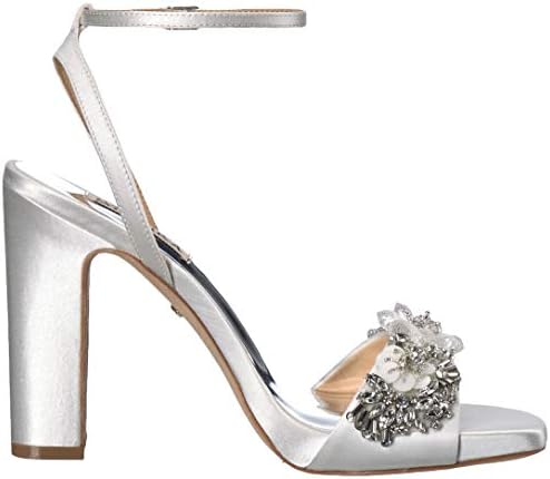 Badgley Mischka Women's Alexa Heeled Sandal, Soft White Satin, 8 M US | Image 5