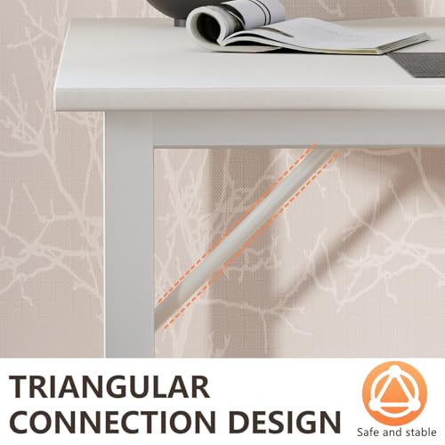 Image of BestOffice Computer Desk,Home Office Desk, Modern Simple Style for Home Office Study Writing (White, 55 Inch)