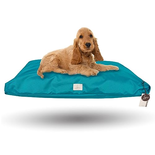 Ligo Tommy - Materasso per Cani Idrorepellente e AntiGraffio, Realizzato in Italia. Cuscino Cuccia per Cane AntiGraffio antimacchia Perfetto per l'uso Interno ed Esterno. S,VERDE PETROLIO