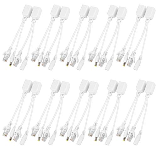 Adaptador inyector y divisor Power over Ethernet (PoE) para cámaras IP Sonew, cable RJ45 CAT8 de 12 V, 10 pares miniatura 1