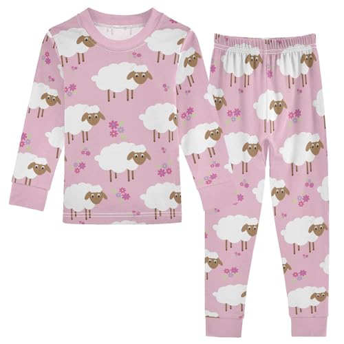 Sheep Pajamas Long Sleeve Sleepwear 2-Piece Pajama Set2