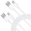 [Certificado Apple MFi] Cable Carplay para automóvil, paquete de 2 cables de carga de coche USB a USB C tejidos compatibles con iPhone 16/16 Plus/16 Pro/16 Pro Max/15/15 Plus/15 Pro/15 Pro Max, 6