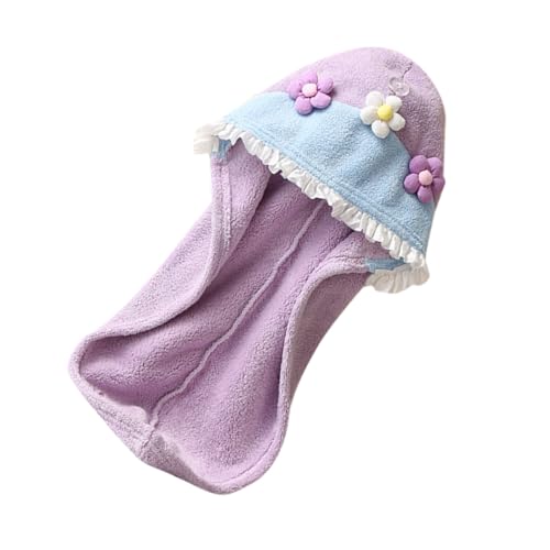 CLISPEED Gorro Secado Rápido para Mujer de Coral Suave con Diseño Floral Ajustable Toalla Turbante Absorbente para Pelo Mojado Compacto y Portátil para Baño y Viaje