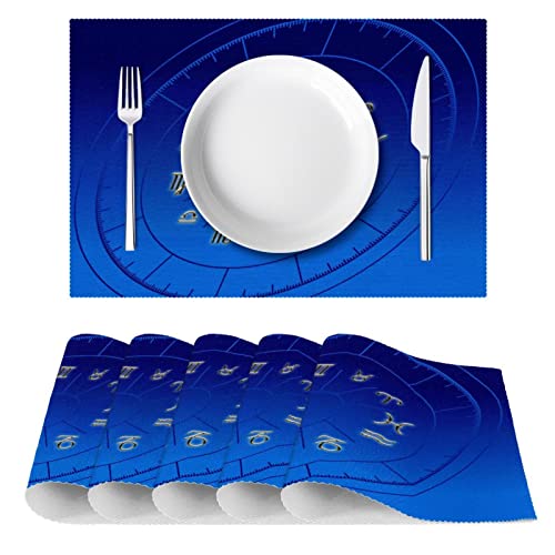 Set de table bleu antidérapant et résistant à la chaleur lot de 6 - 3