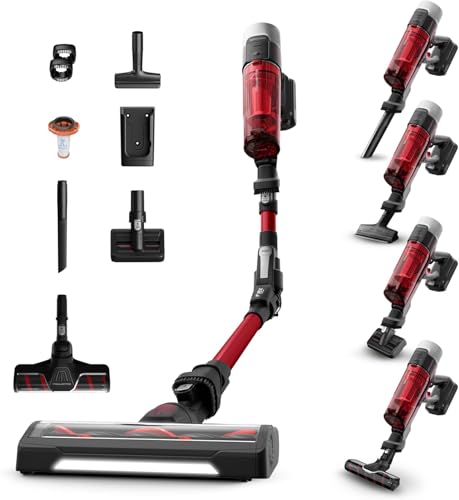 Rowenta X-Force Flex 9.60, aspiradora escoba sin cable, potencia de limpieza extrema, 100AW, Kit Completo de Cepillos y Accesorios, Tecnología Flex, Hasta 45 Minutos de Autonomía, RH2099WO