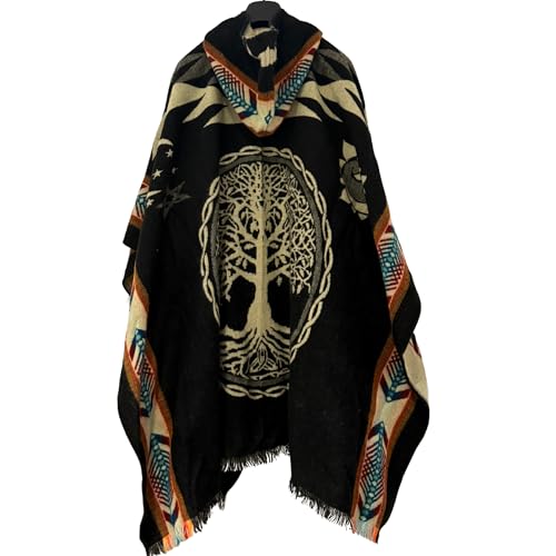 Image of Gamboa Mexican Poncho for Men - Alpaca Wool