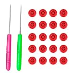 20 Pcs Caulk Cap Covers,Red CaulkCap,CaulkSaver Caps,Caulk NozzleCaps,Saving Sealer TubeCaps with 2pcs Reusable Piercing Needles for Finishing Sealing Preserving