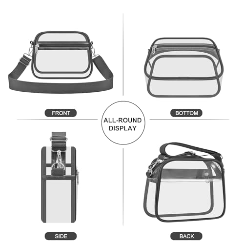 Image of Clear Bag for Stadium Events Clear Sports Fan Handbags Purses with Adjustbale Strap for Concerts Festivals Game Day