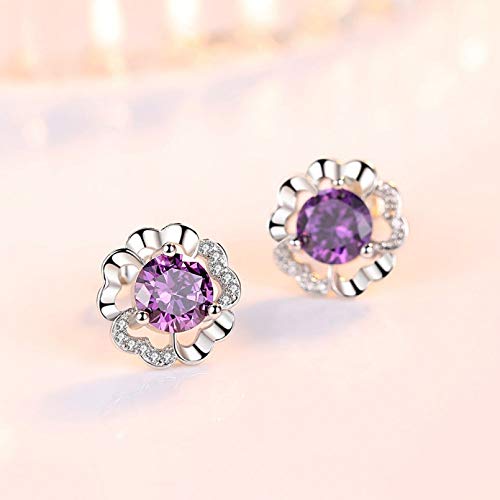 Boucles d'oreilles parasols en argent sterling et cristal fleur