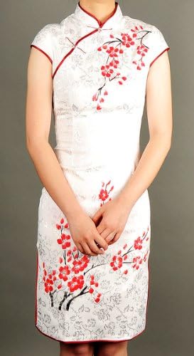 Calyx Canthus Mini Cheongsam Dress White Available Sizes: 0, 2, 4, 6, 8, 10, 12
