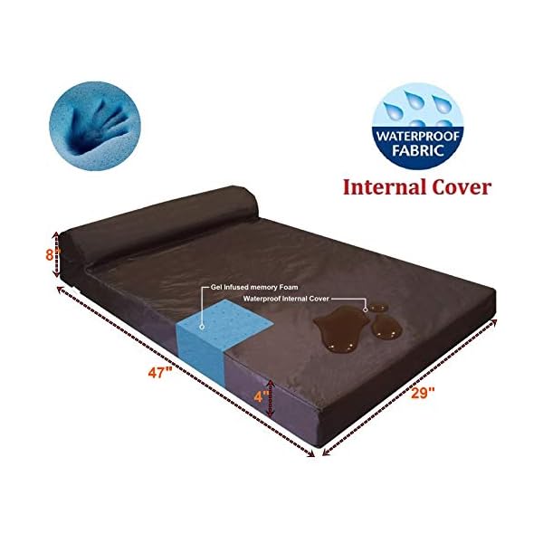 dogbed4less Premium Head Rest Pillow Orthopedic Cool Memory Foam Dog Bed for Large Dogs, Waterproof Lining with Washable Canvas Black Cover, Extra Large 47X29 Inches dogbed4less Premium Head Rest Pillow Orthopedic Cool Memory Foam Dog Bed for Large Dogs, Waterproof Lining with Washable Canvas Black Cover, Extra Large 47X29 Inches