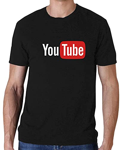 Uzair YouTube/Play Button T-Shirts Style (Black YouTube, Large)