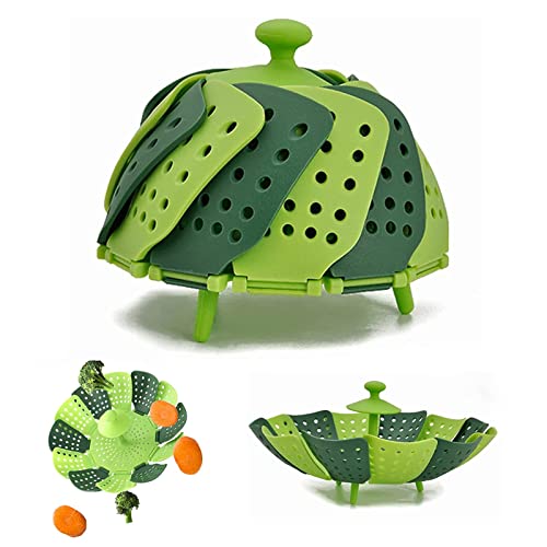 Panier Vapeur, Support pour Cuiseur à Vapeur en Plastique Pliable, Panier Vapeur Rétractable Anti-brûlure pour Légumes et Fruits