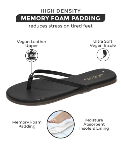 Project Cloud Flip Flops for Women - Memory Foam Flats Summer Sandals for Women 2025 - Vegan Leather Lightweight Womens Sandals Summer Beach Essentials Slides2