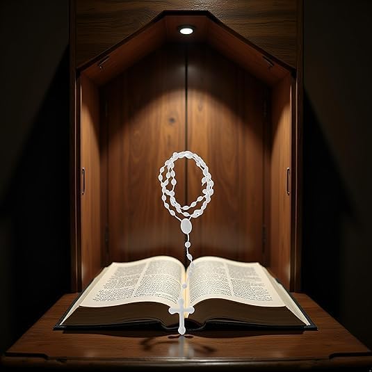 2 Pcs White Plastic Rosary Beads Luminous Necklaces Catholicism Prayer Religious Jewelry, Cross Necklace for Women, Cross Necklace for Men,Women's Chain Necklaces,Jewelry - Image 5