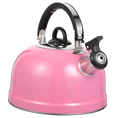 Ipetboom Bouilloire Sifflante En Acier Inoxydable 1L Avec Alerte Vapeur Pour Cuisinière Portable Rose Usage Camping Et Domestique