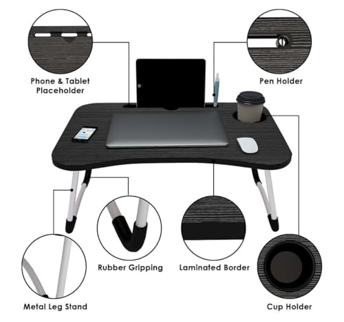 Image of RECLUSE Multi-Purpose Laptop Desk for Reading and Study Foldable Study Laptop Table, Study Table with Foldable Non-Slip Legs Reading Table Tray, Laptop Table, Laptop Stands, Laptop Desk